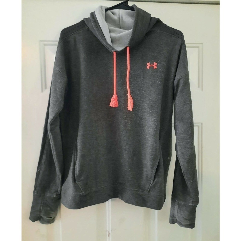 Under Armour Ladies Cowl Neck Hoodie, Medium Loose Fit Gray
